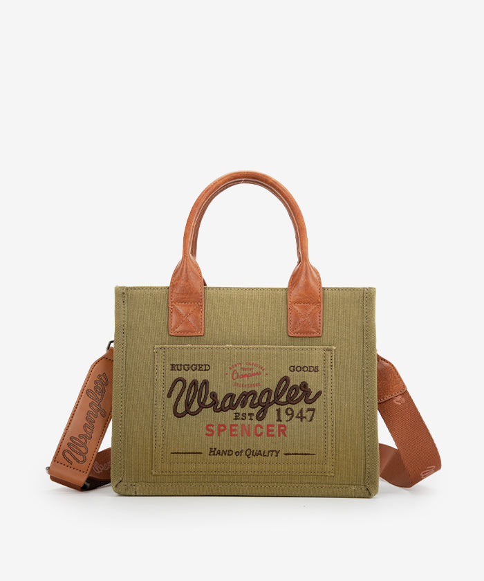 Wrangler Canvas Crossbody Bag Set - GREEN / CROSSBODY