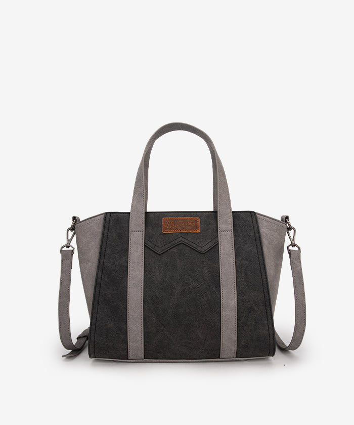 Wrangler Color Block Western Tote Bag - BLACK