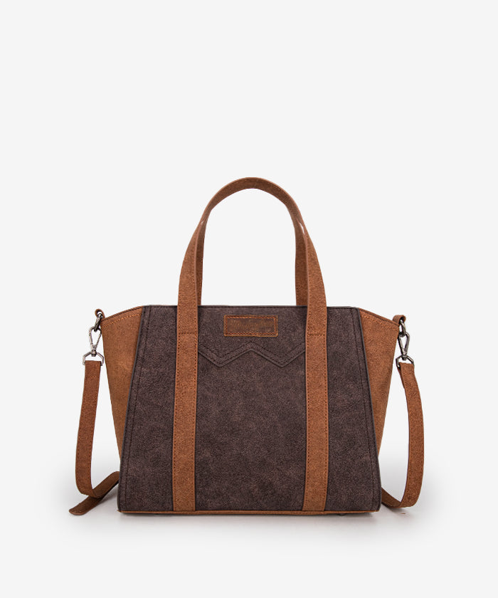 Wrangler Color Block Western Tote Bag - COFFEE