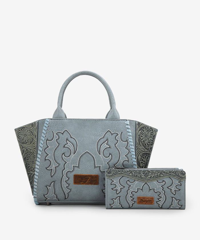 Wrangler Embroidered Boot Scroll Tote Bag Set - JEAN / TOTE BAG & WALLET
