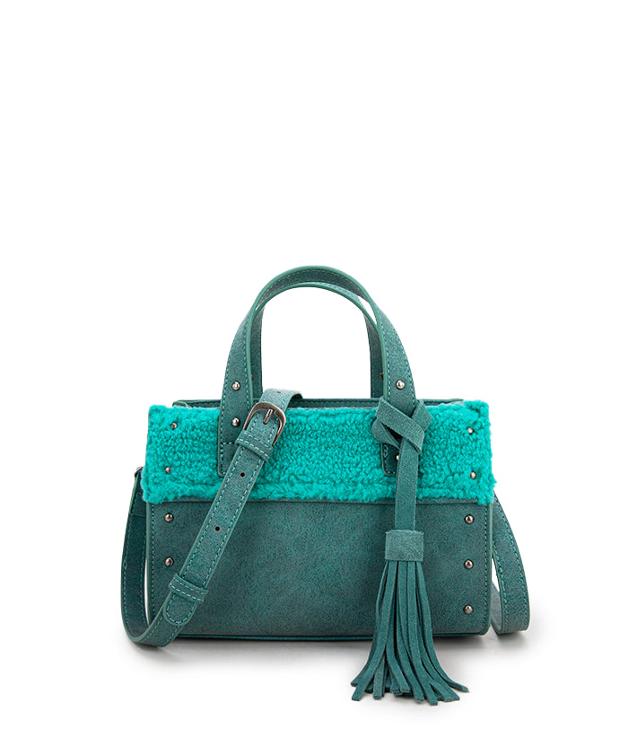 Wrangler Sherpa Tote Bag Set - TURQUOISE / TOTE BAG