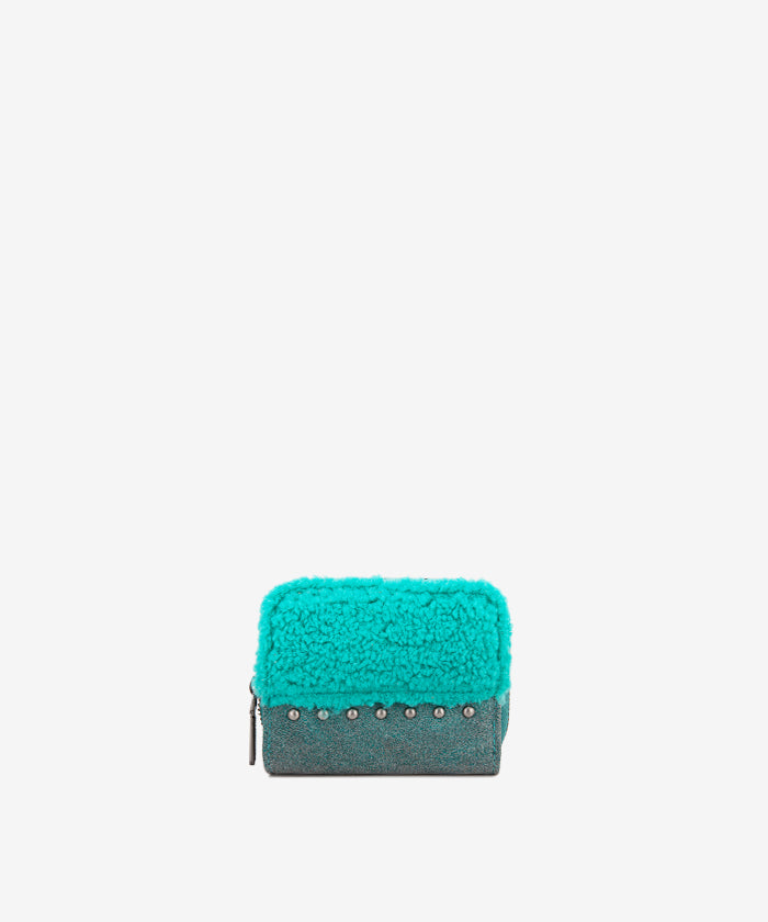 Wrangler Sherpa Tote Bag Set - TURQUOISE / WALLET