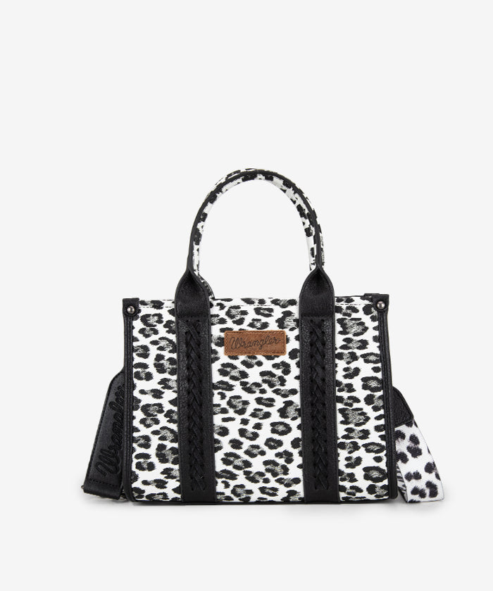 Wrangler Leopard Print Concealed Carry Tote Bag - BLACK