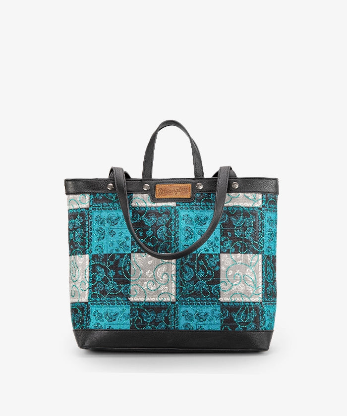 Wrangler Paisley Carry Tote Bag Set - TURQUOISE / TOTE BAG