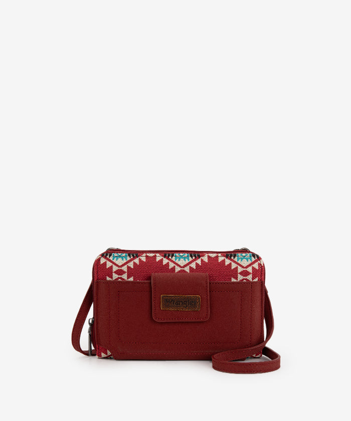 Wrangler Print Mini Crossbody Purse - BURGUNDY
