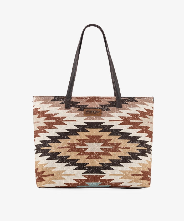 Wrangler Southwestern Dual Sided Print Canvas Tote Bag