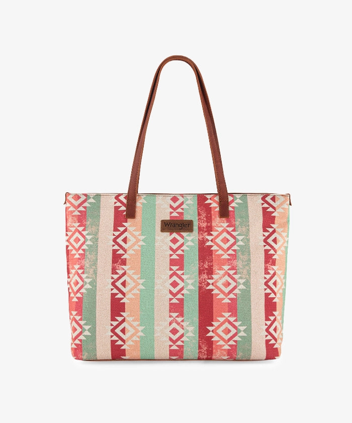 Wrangler Southwestern Dual Sided Print Canvas Tote Bag - PINK