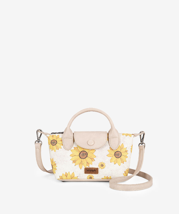 Wrangler Sunflower Print Mini Crossbody Bag - BEIGE