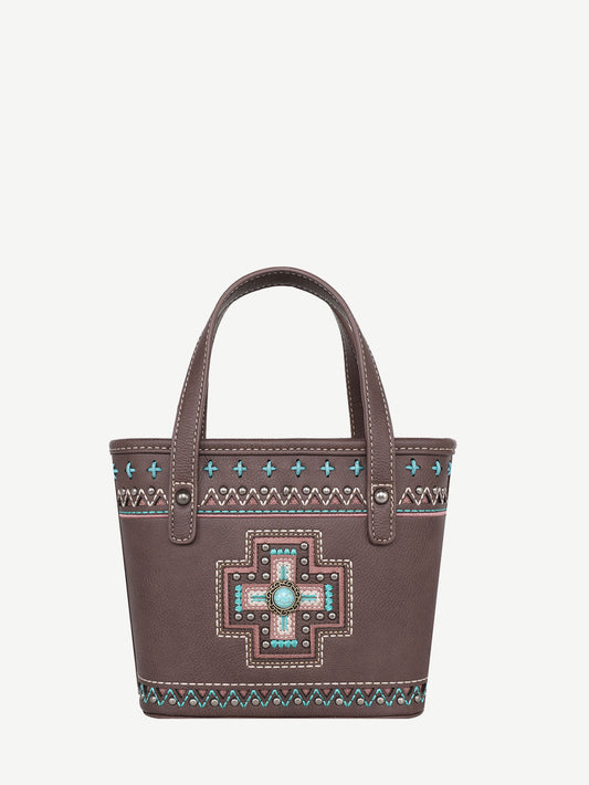 Cross Tote Bag Burgundy