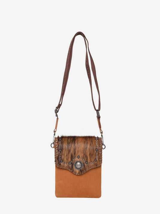 Montana West Genuine Leather Embossed Fringe Crossbody – Montana West World