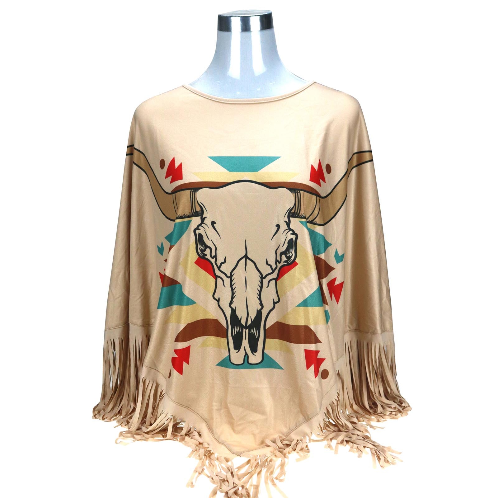 PCH-1715 Montana West Steer Skull Collection Poncho