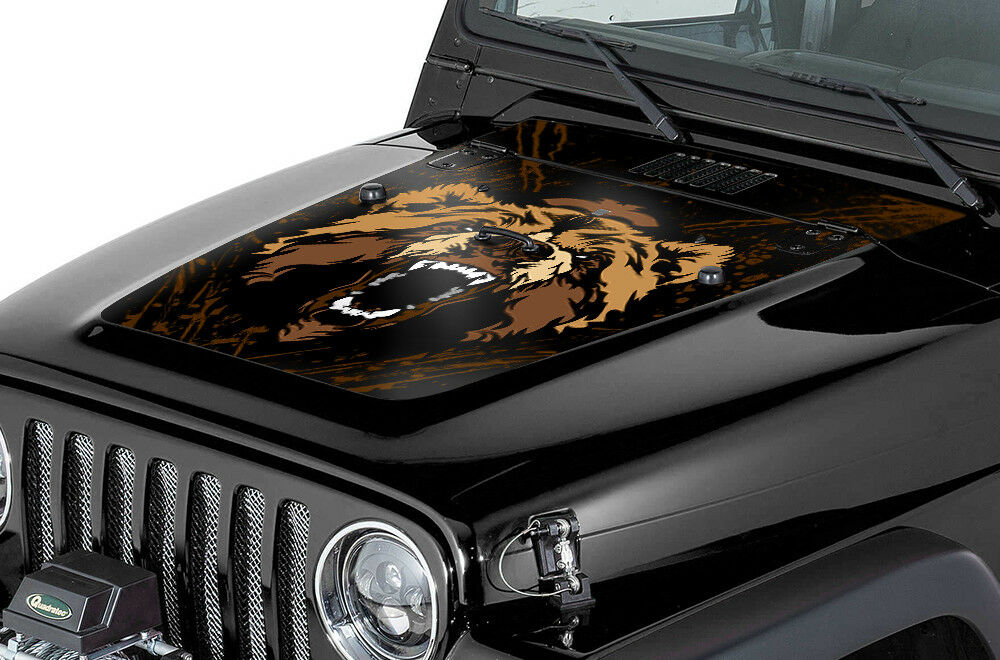Jeep Wrangler Hood Graphics - GRIZZLY – RacerX Customs | Auto Graphics,  Truck Grilles and Accessories