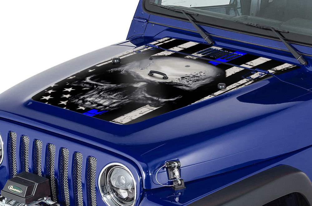 Thin Blue Line Jeep Wrangler Hood Graphics – RacerX Customs | Auto  Graphics, Truck Grilles and Accessories