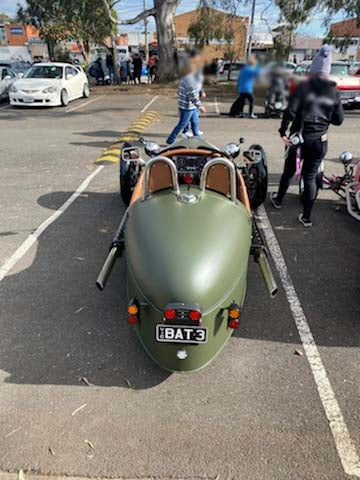 Morgan 3-wheel back view