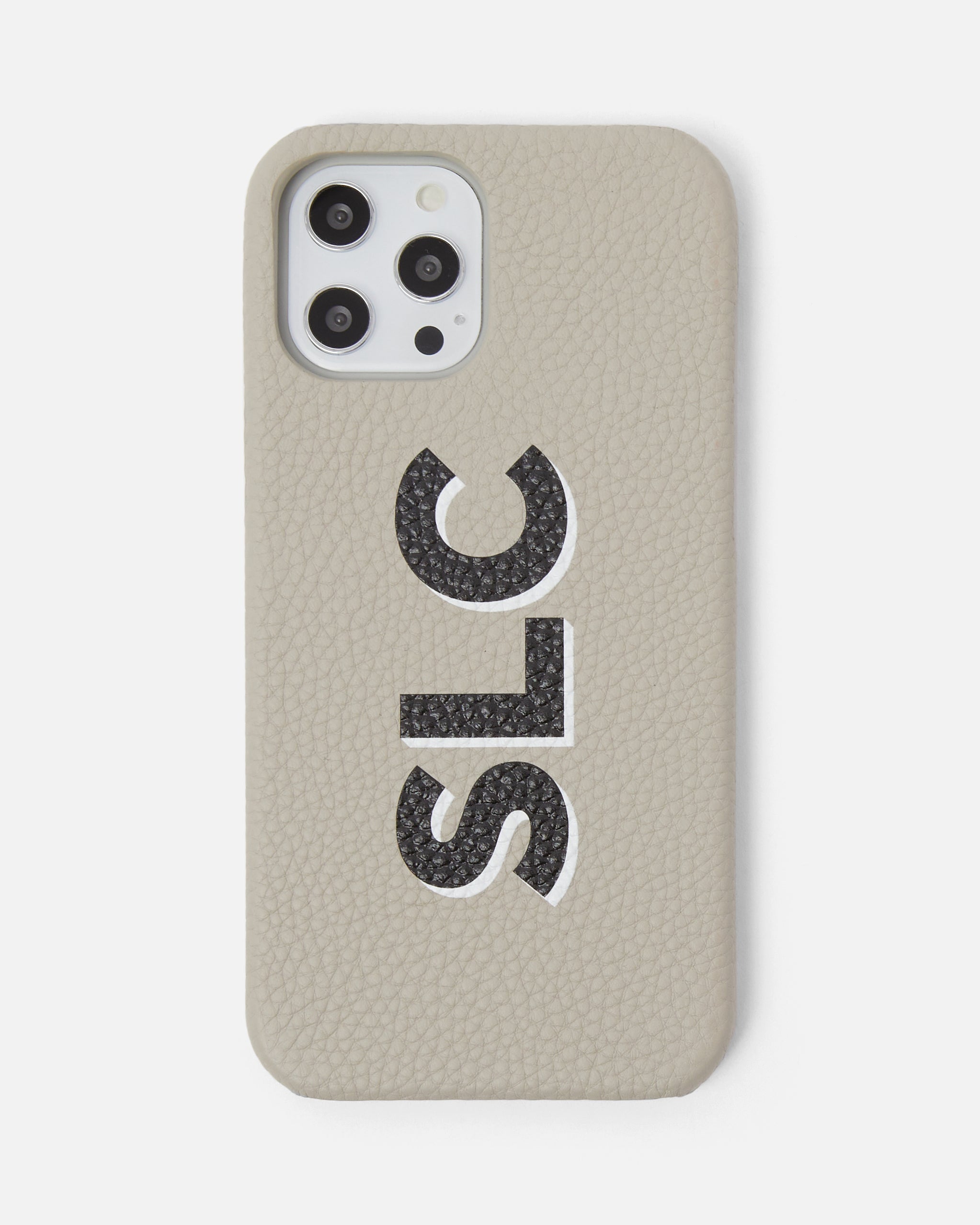 Image of Drop Shadow Pebble Leather Personalised Phone case | Stone