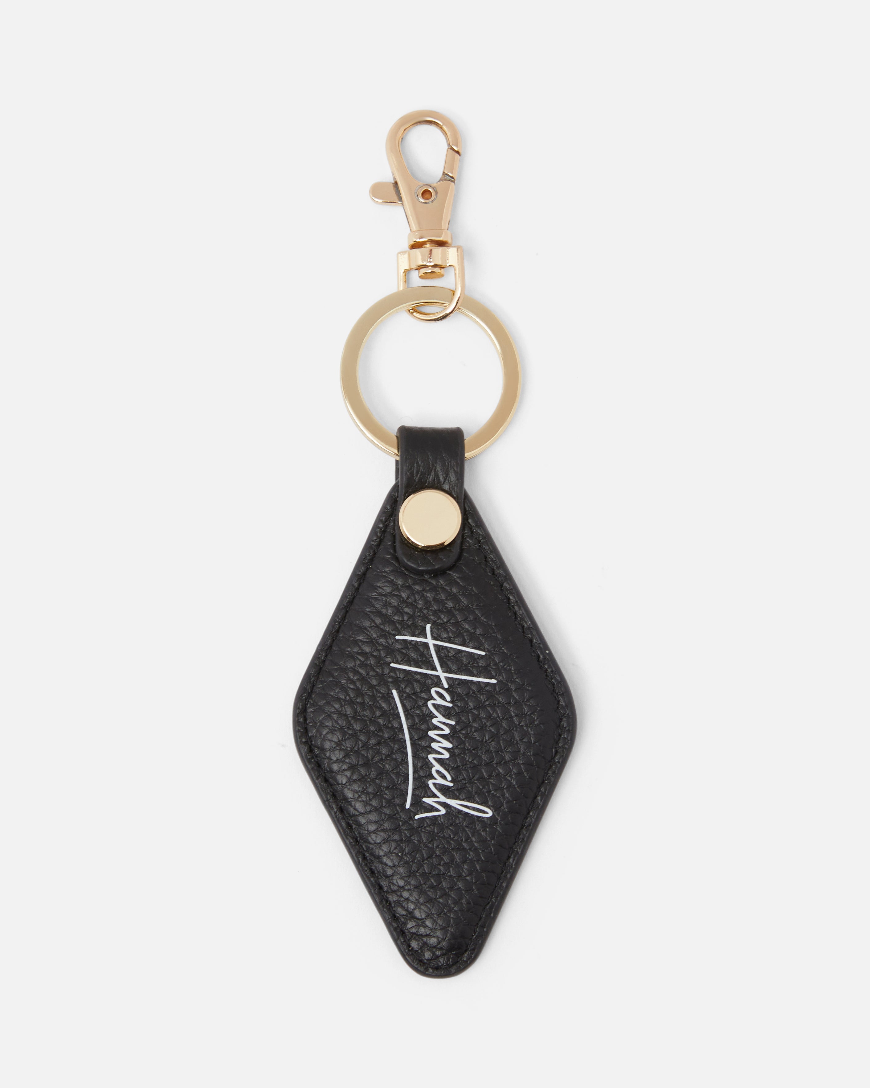 Image of Pebble Leather Diamond Keyring | Signature Black