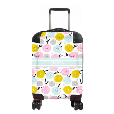 Personalized Pink Floral Suitcase for Women Luggage Set With 