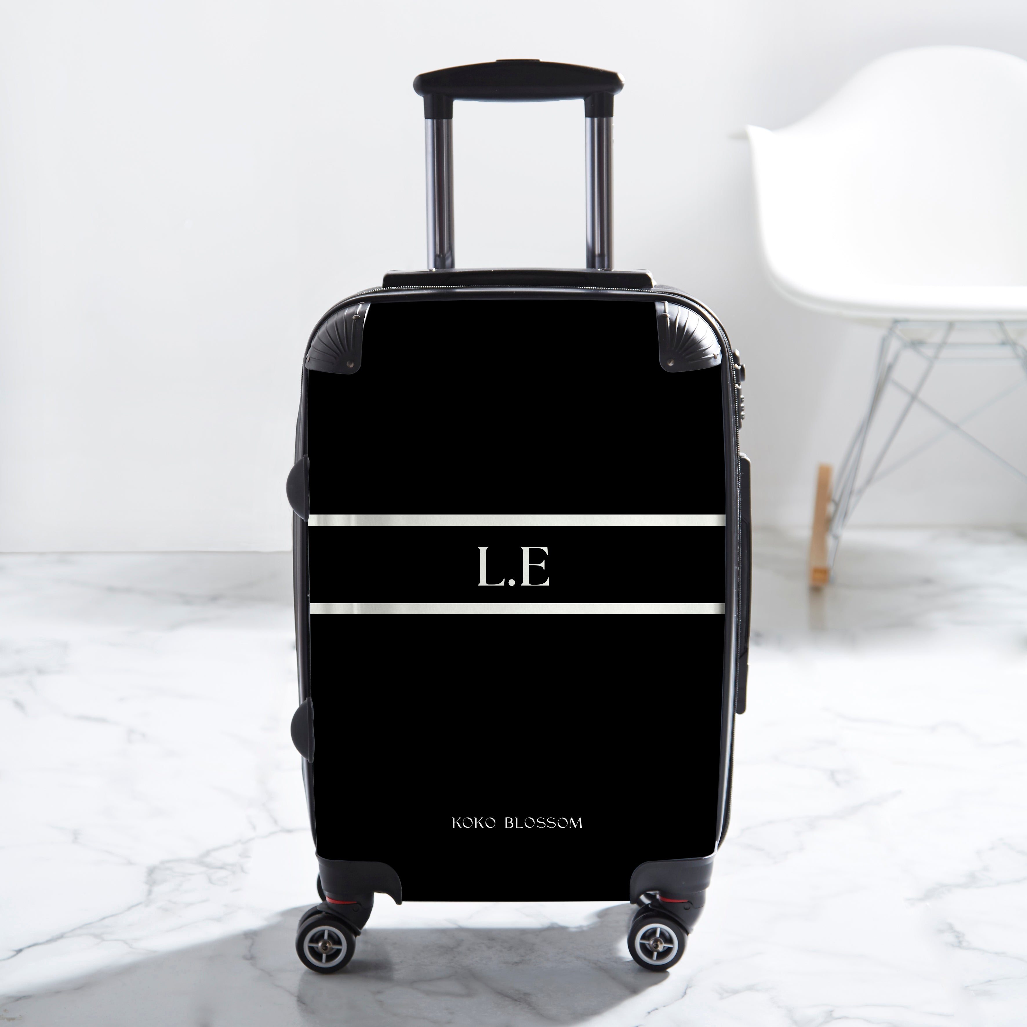 Image of Personalised Suitcase | Tan Lines in Black KOKO BLOSSOM 