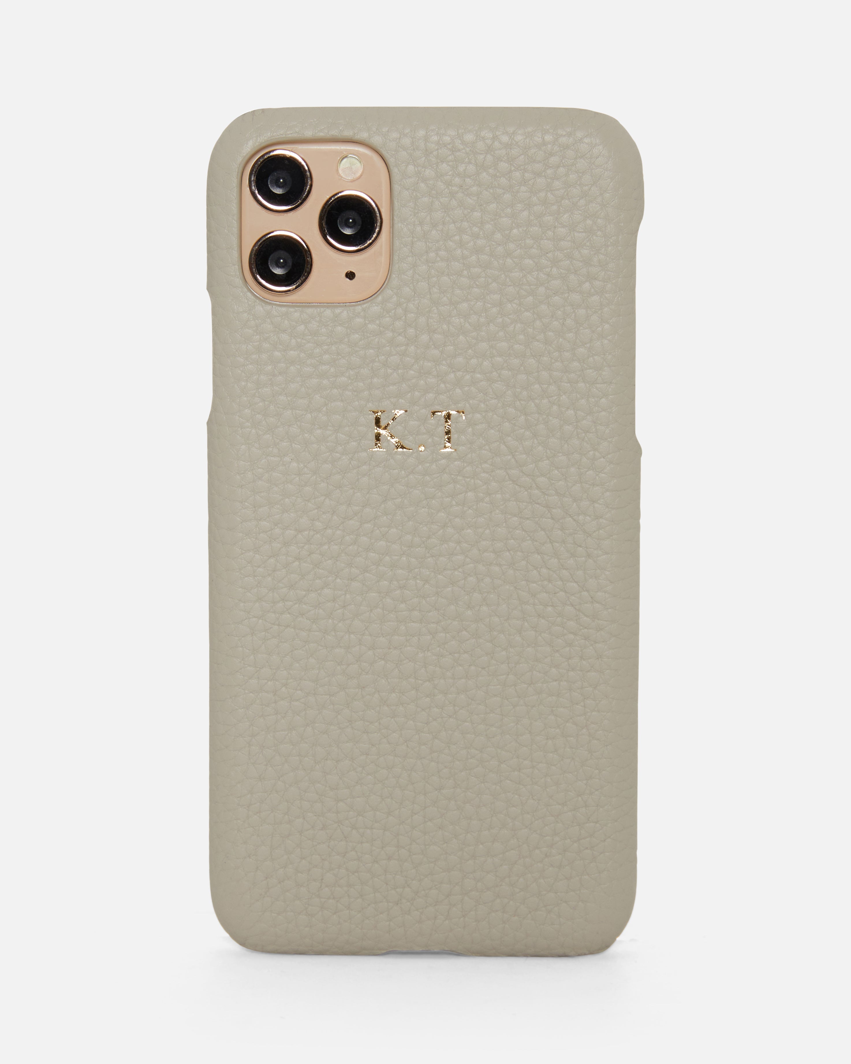 Image of Pebble Leather Personalised Phone case | Stone