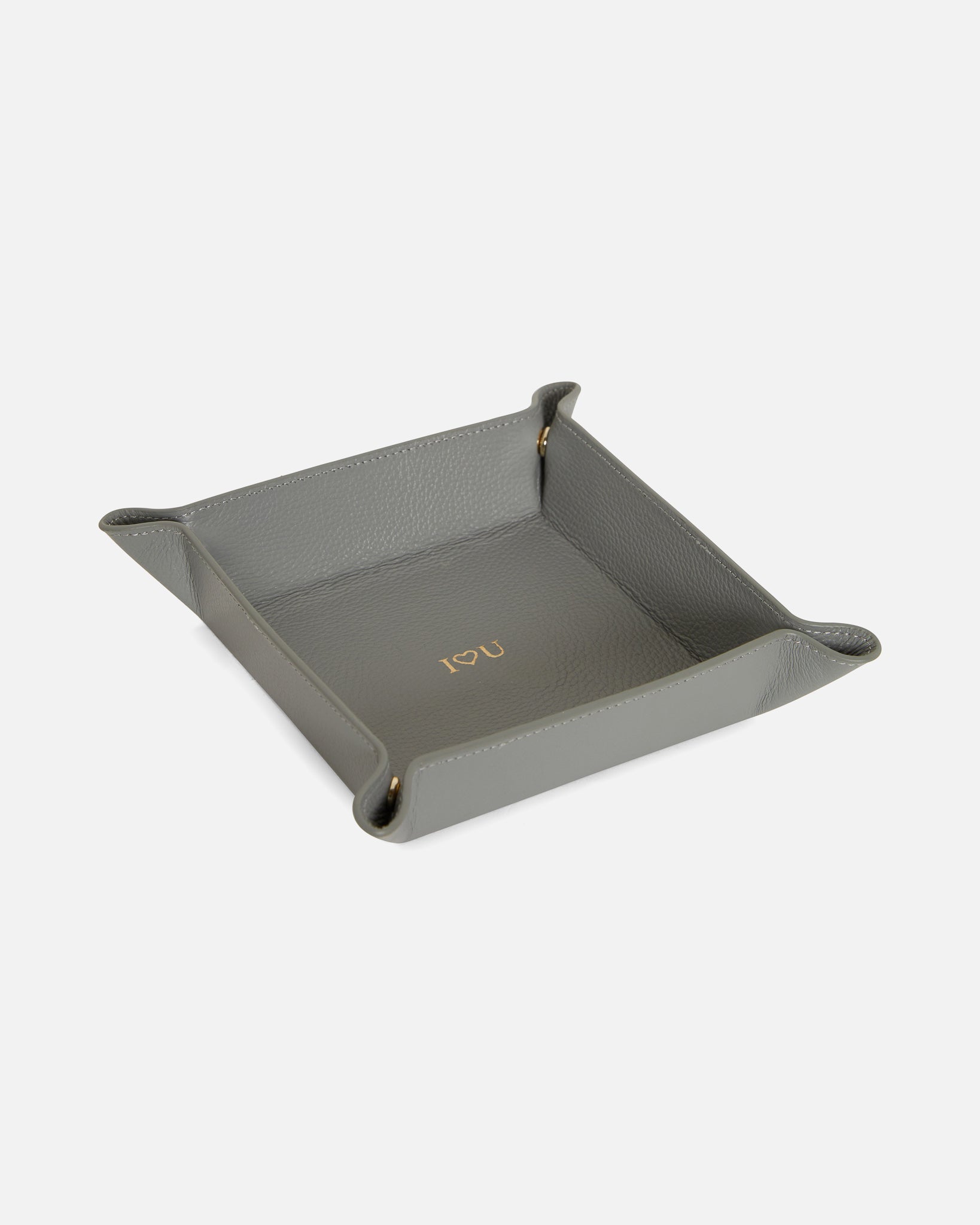 Image of Grey Leather Valet Tray