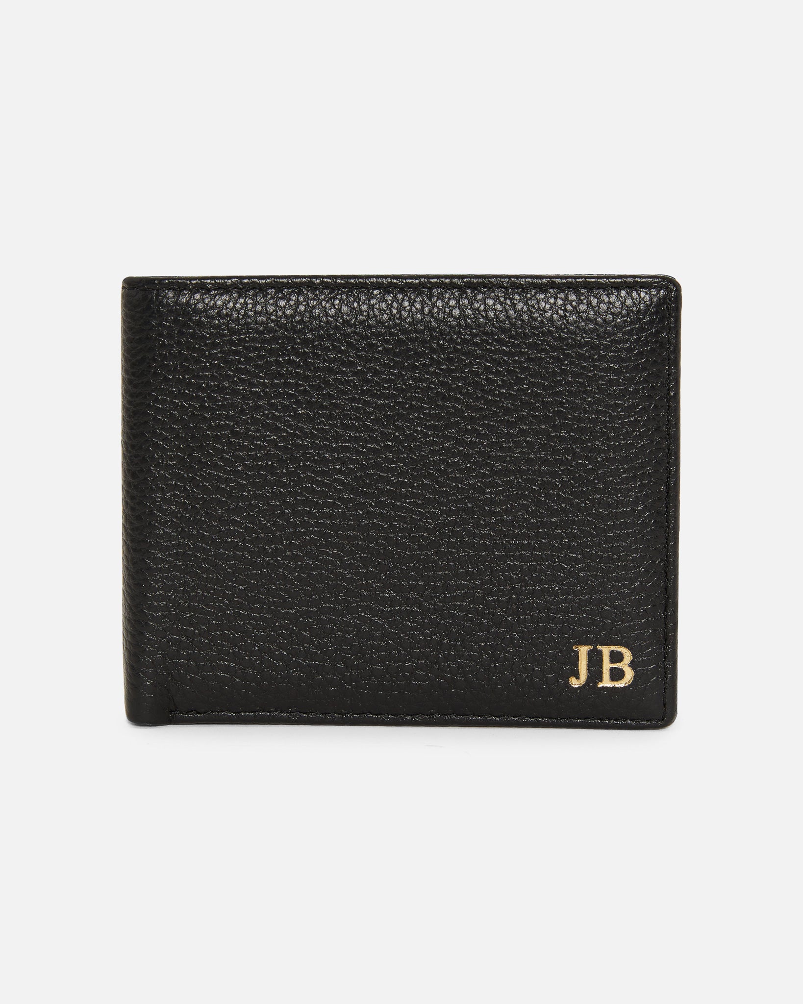 Image of Personalised Pebble Leather Mens Wallet | Jet Black