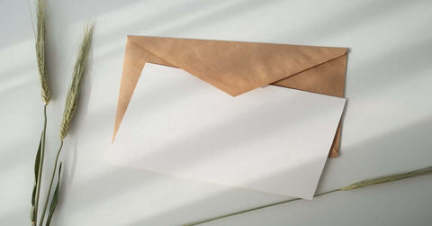 A blank piece of paper with an envelope.