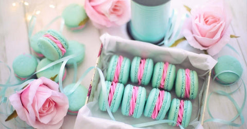 A box with macarons.