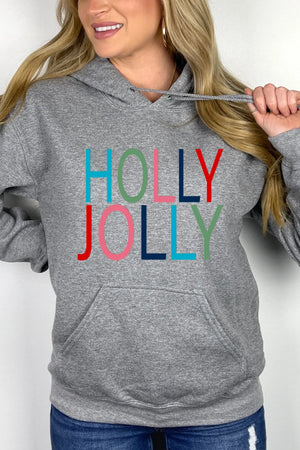 Holly Jolly Gray Hoodie - MELISSA JEAN
