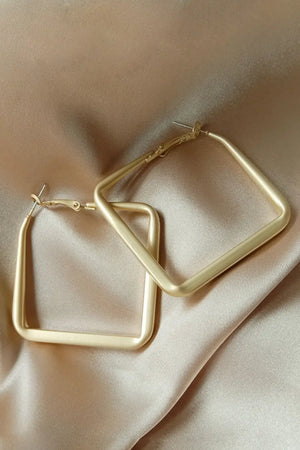 Matte Gold Square Hoop Earrings - MELISSA JEAN