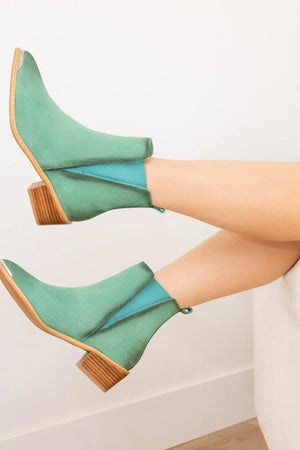 Wylie Suede Ankle Boot in Teal - MELISSA JEAN