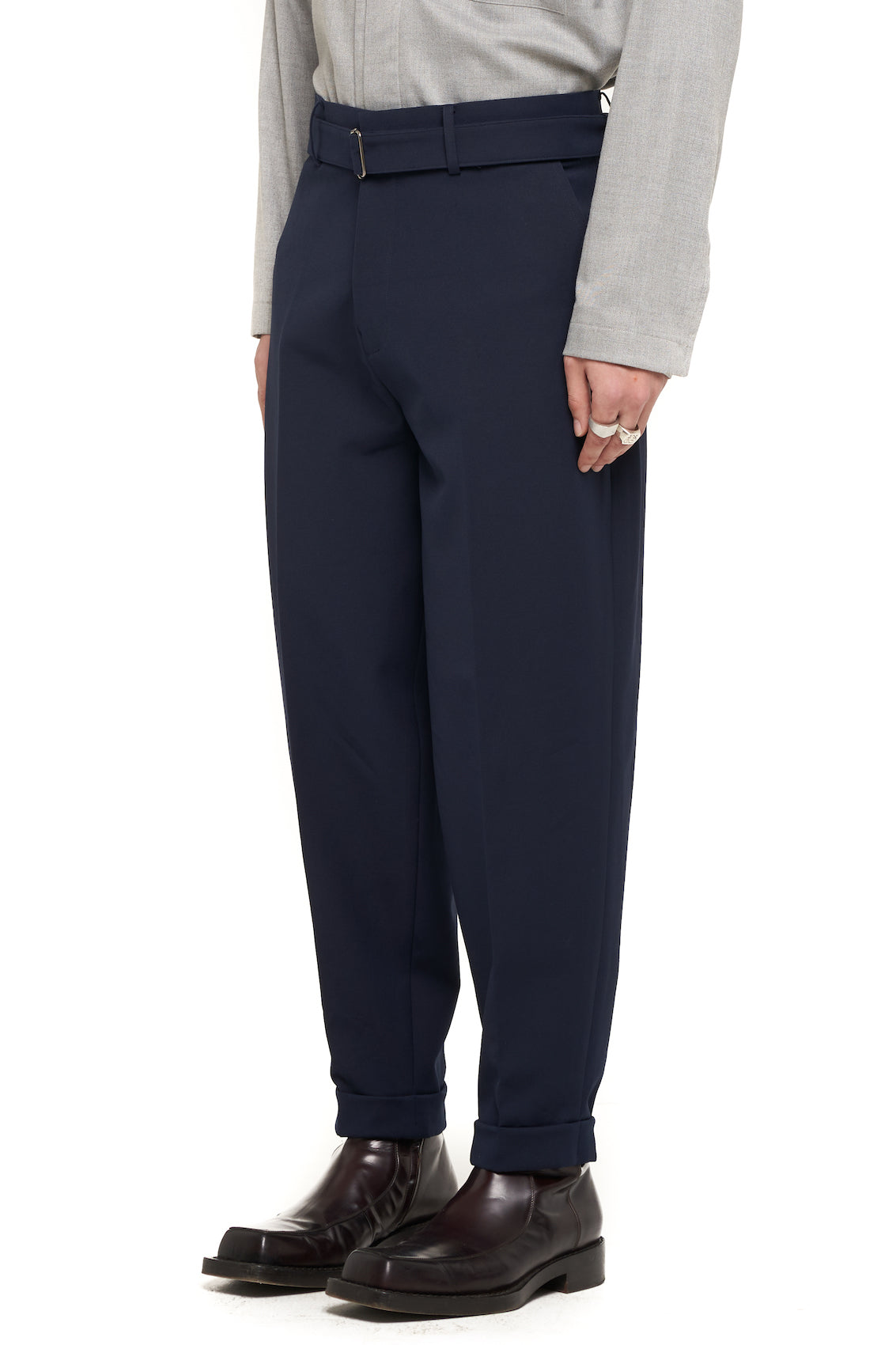  Navy  Baggy  Pants  with Belt Jan Sober