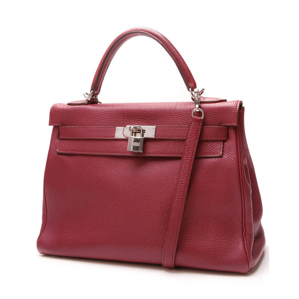 Hermes Kelly Retourne 32 Bag Burgundy Togo