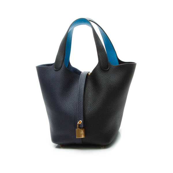 Replica Hermes Garden Party 30 Bag In Blue Jean Taurillon Leather