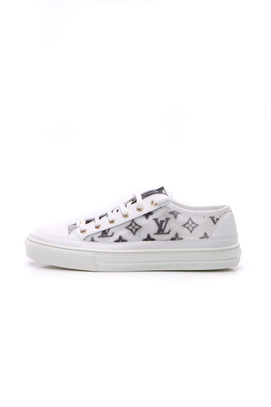 Louis Vuitton White Monogram Mesh And Leather Stellar Lace Up