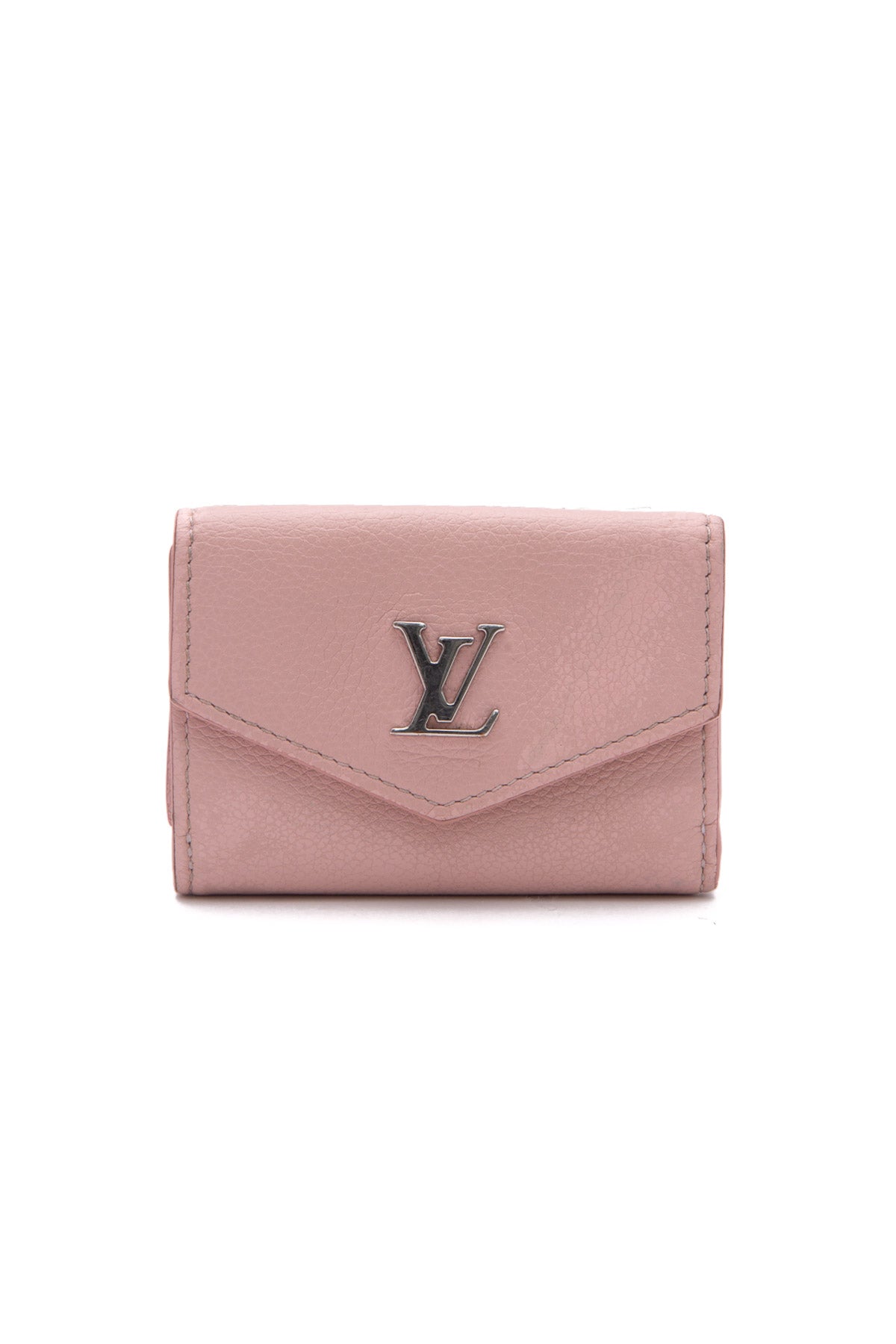 Louis Vuitton Greige Leather Lockme Zippy Coin Purse - Yoogi's Closet