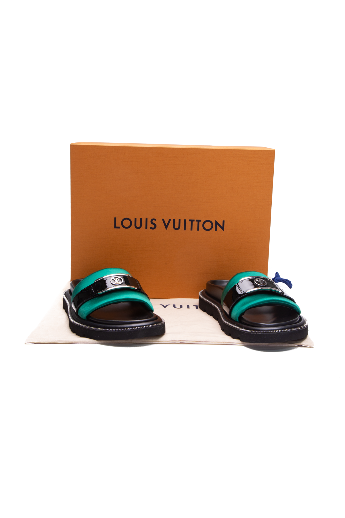 Louis Vuitton Pool Pillow Flat Comfort Mule Blue Slides Shoes (OXZ) 14 –  Max Pawn