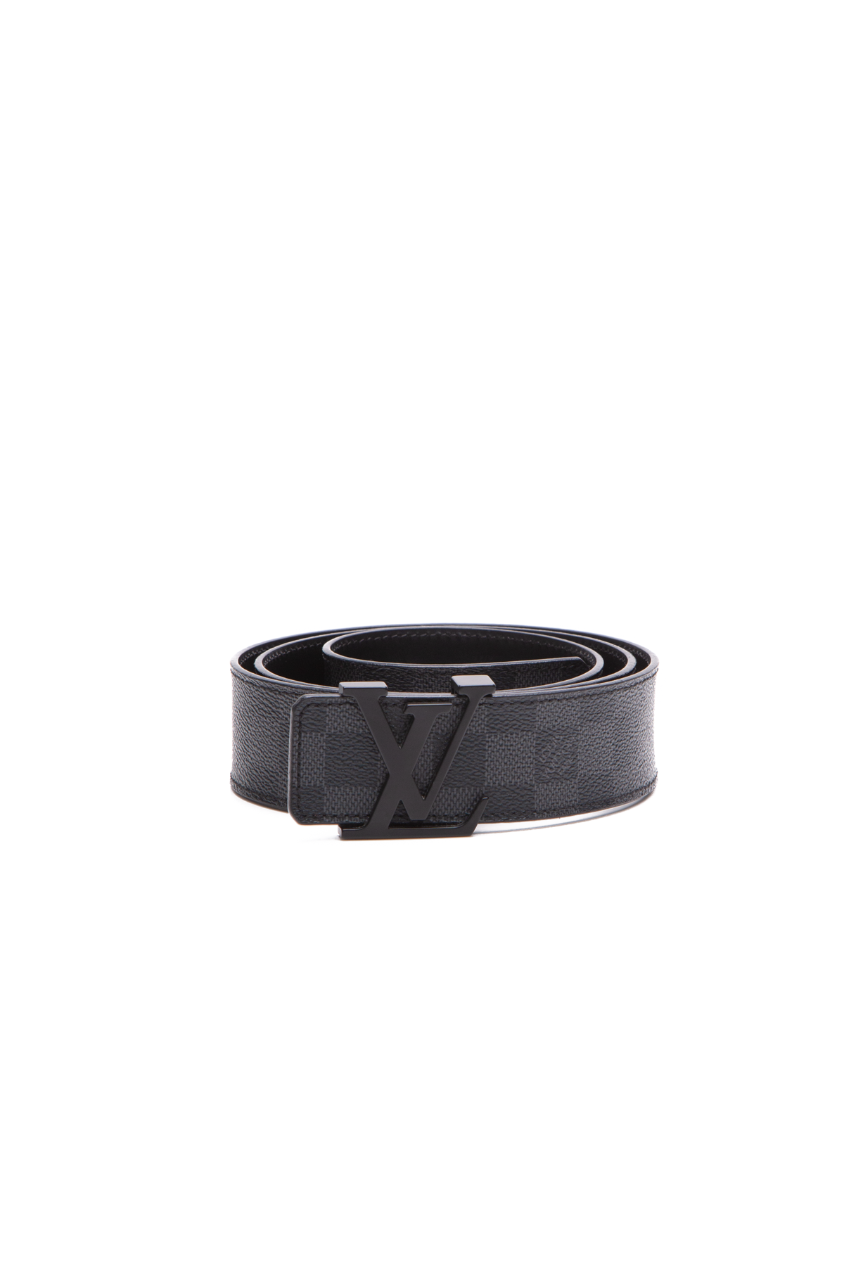 LOUIS VUITTON M9151 LV Logo 85 34 Inch Leather Belt Black Brown Japan [Used]