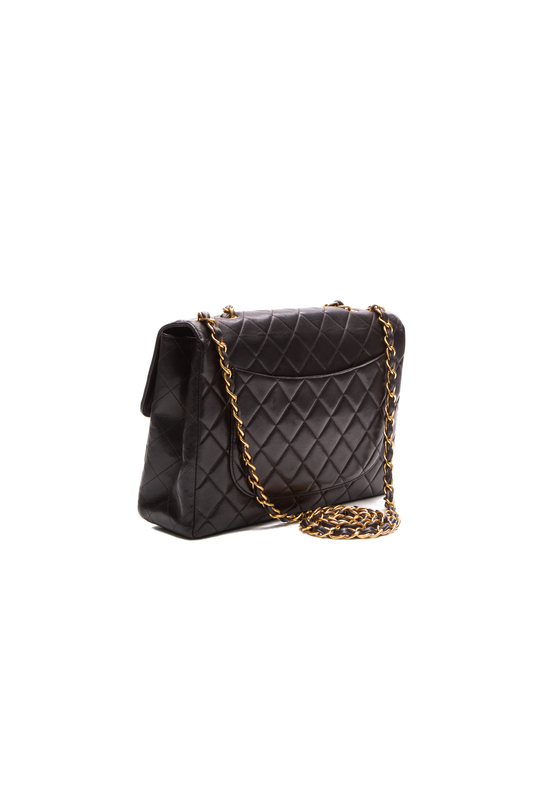 CHANEL Vintage Classic Double Flap Bag Quilted Lambskin Medium Black -  Chelsea Vintage Couture