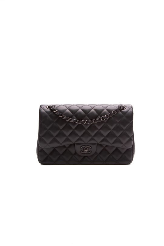 CHANEL, Bags, Sold Chanel So Black Jumbo Chevron Classic Flap