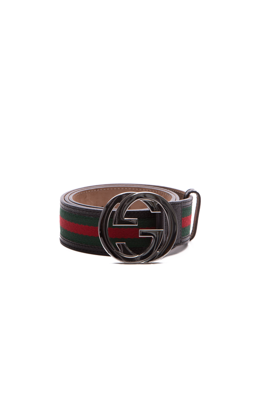 GUCCI GG Supreme Monogram Equestrian Wide Belt 85 34 Brown