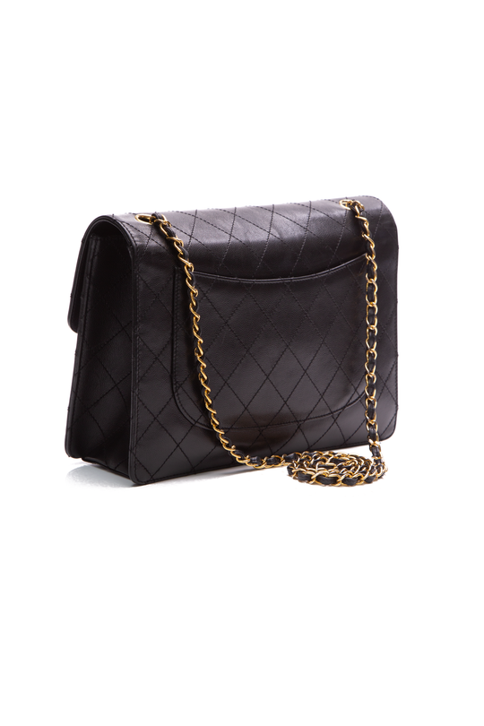 Chanel Patent And Lace Twin Chain Shoulder Bag Black - Luxury In Reach