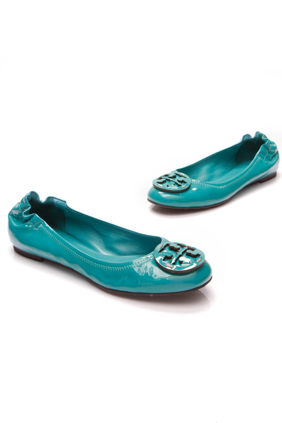 teal ballerina flats