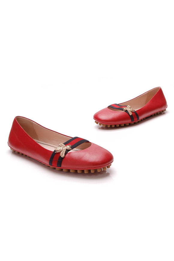 gucci bayadere bee ballerina flat