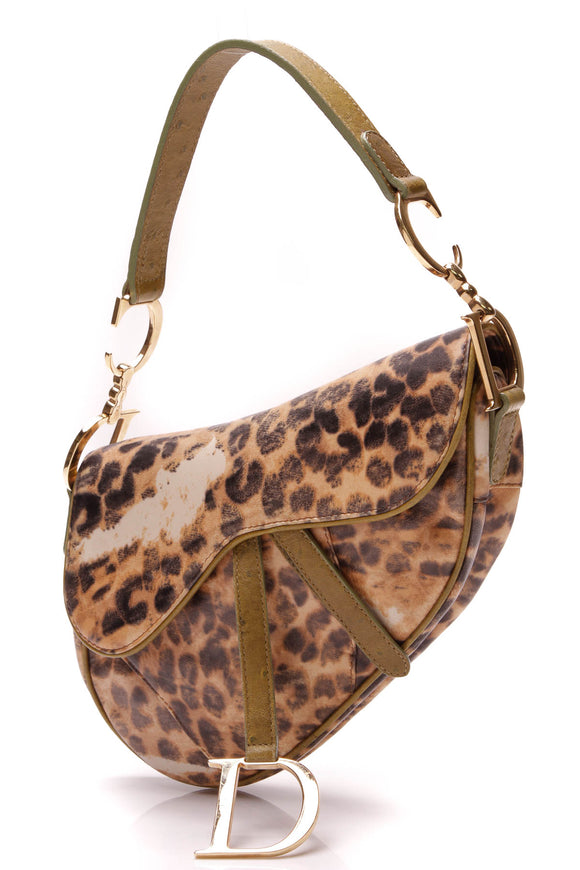 dior leopard saddle bag