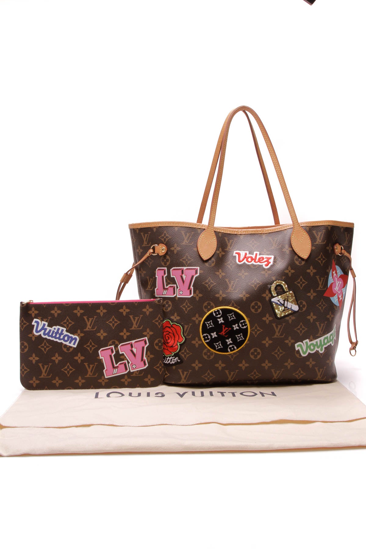 Louis Vuitton Patches Neverfull MM Tote Bag - Monogram – Couture USA