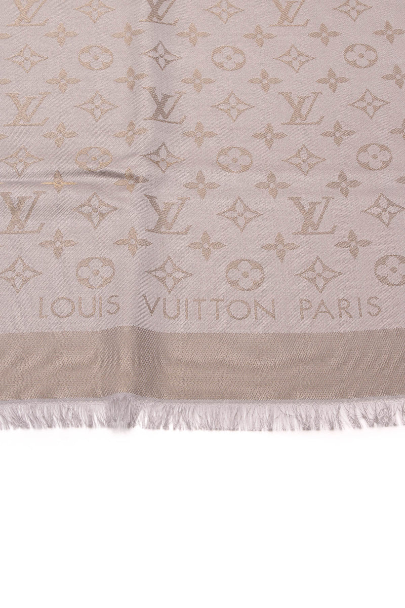Louis Vuitton Monogram Shine Shawl Scarf - Greige – Couture USA