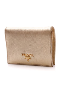 prada wallet gold