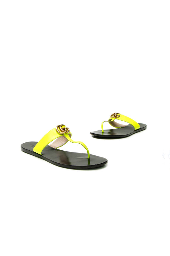 neon yellow gucci sandals