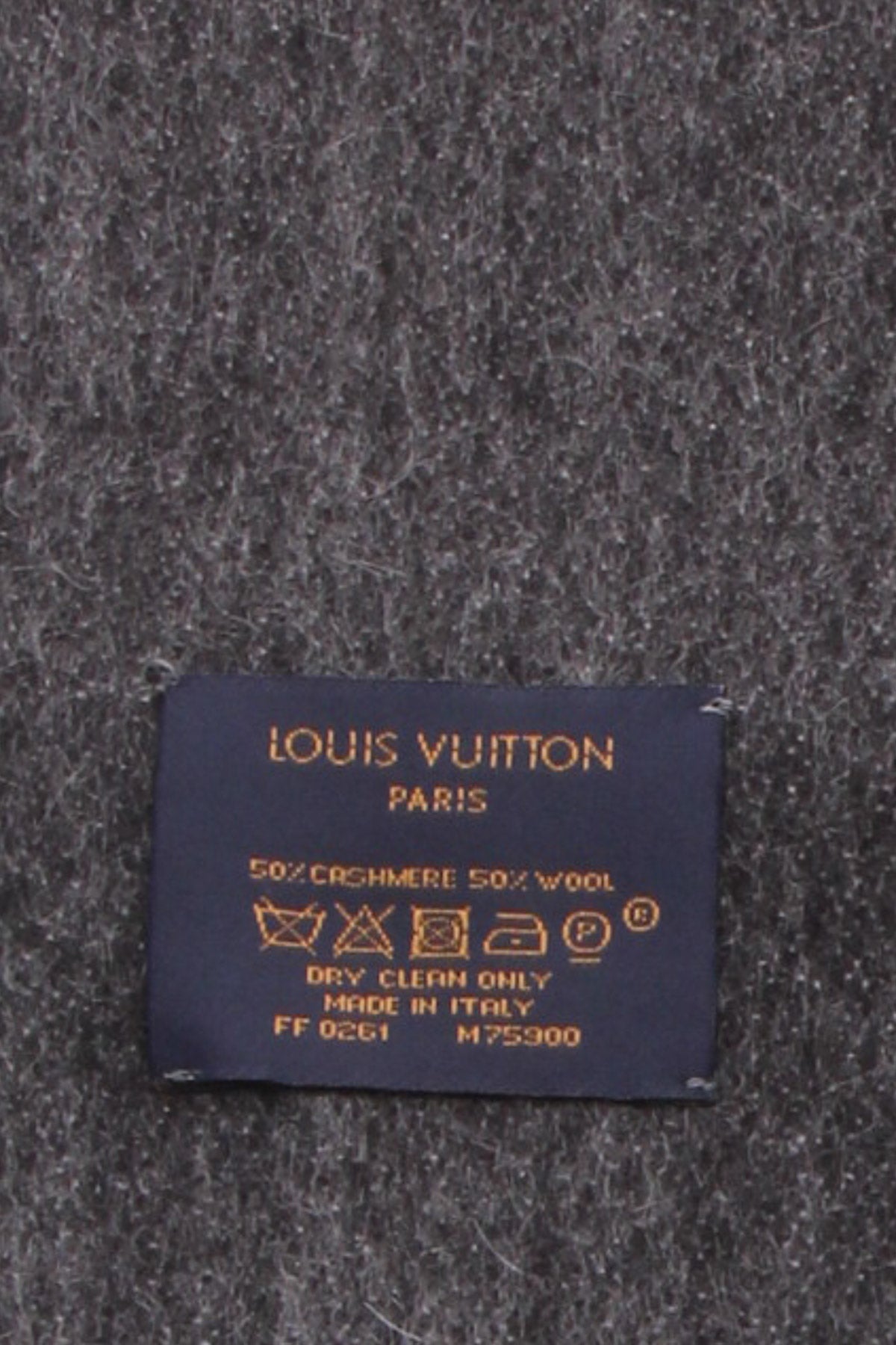 LOUIS VUITTON Cashmere Wool Monogram Gradient Scarf Noisette