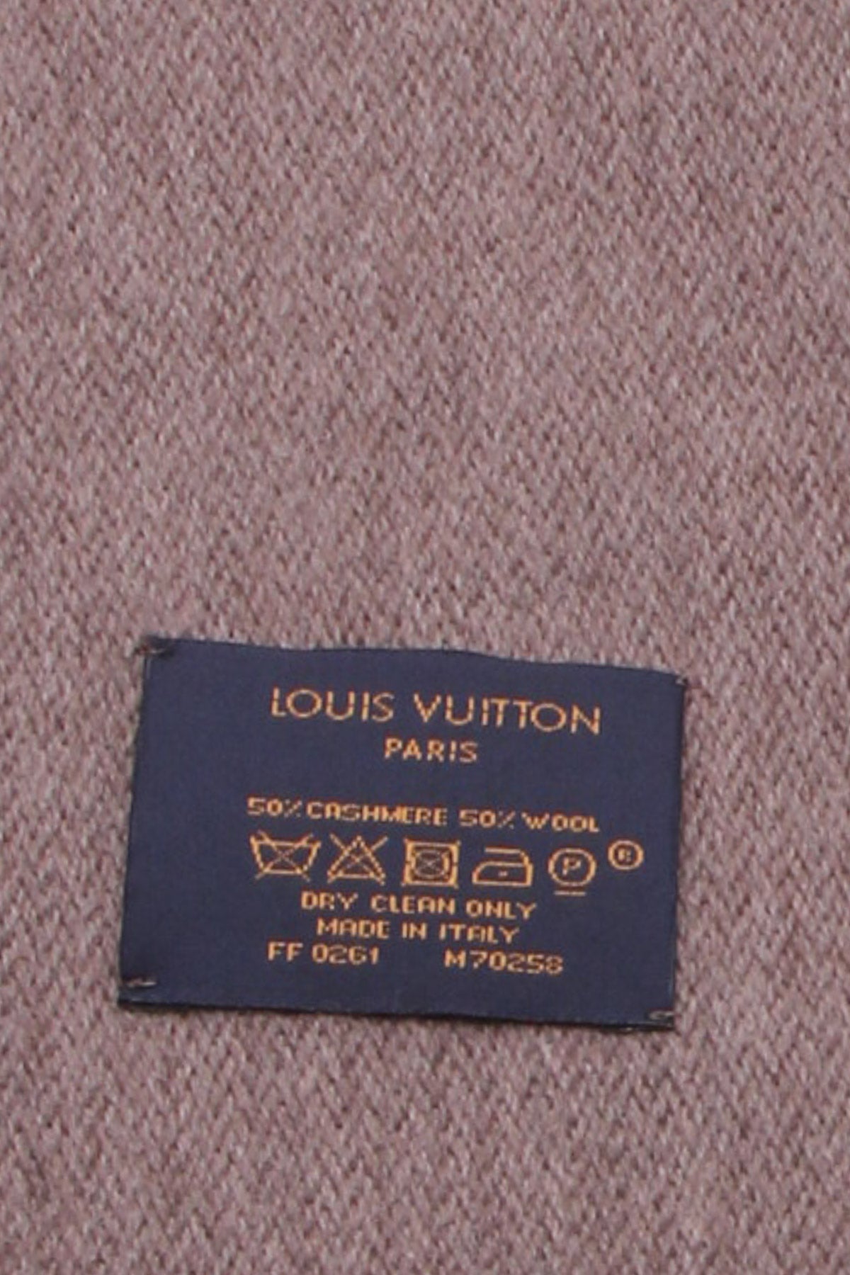 LOUIS VUITTON Cashmere Wool Monogram Gradient Scarf Noisette 1172454